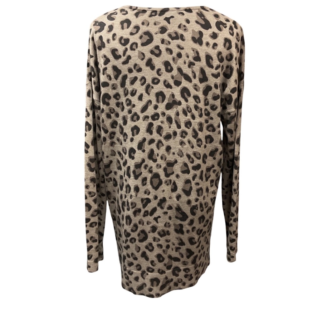 Magaschoni Women's Animal Print V Neck Long Sleeve Cashmere Blend‎ Sweater Sz XL - Picture 5 of 8